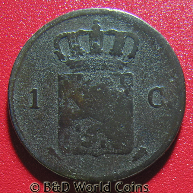 Netherlands Holland 1827 One 1 Cent 22mm Copper Collectable World Coin 